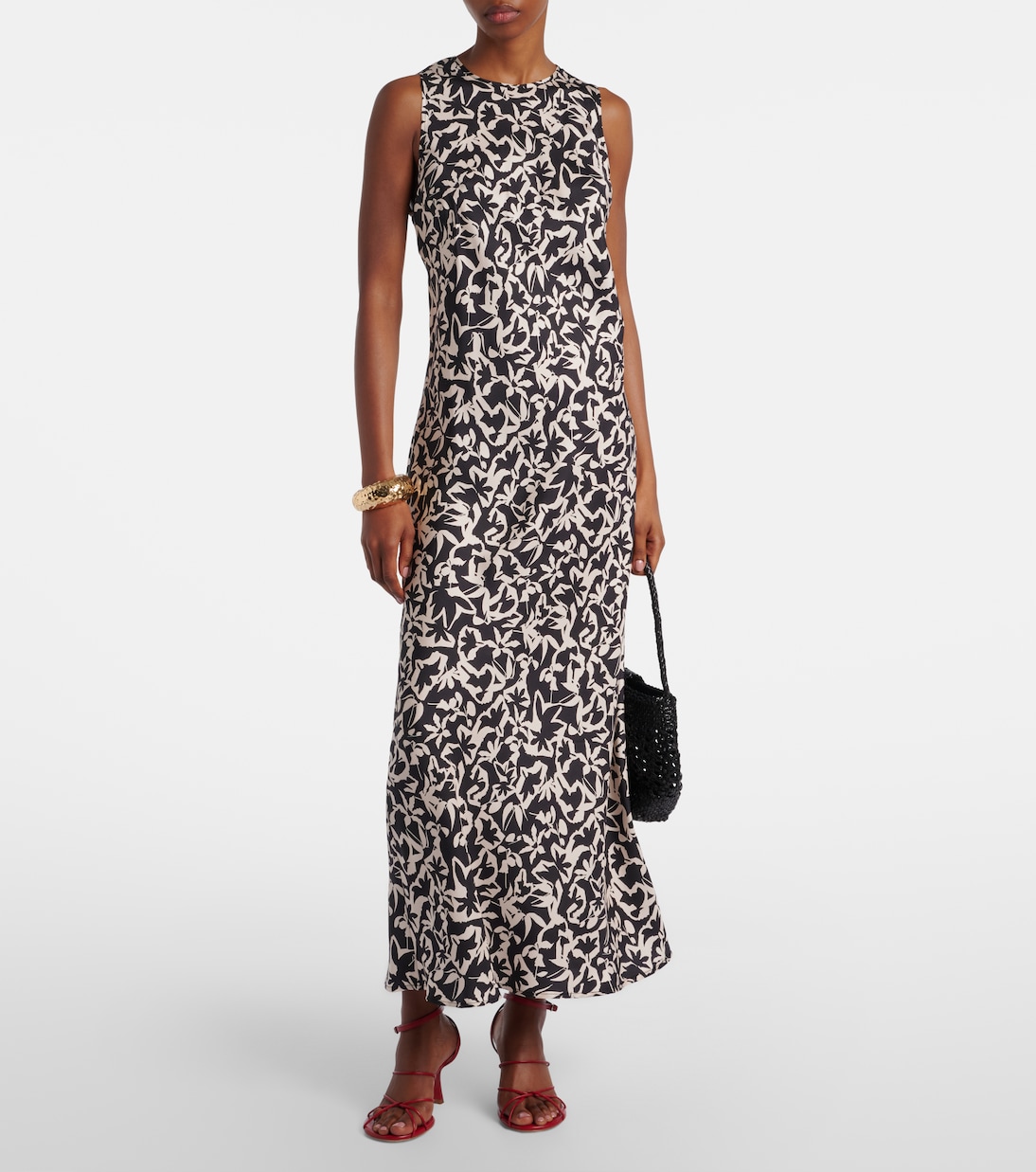 Valencia 프린트 실크 트윌 맥시 드레스 | Asceno