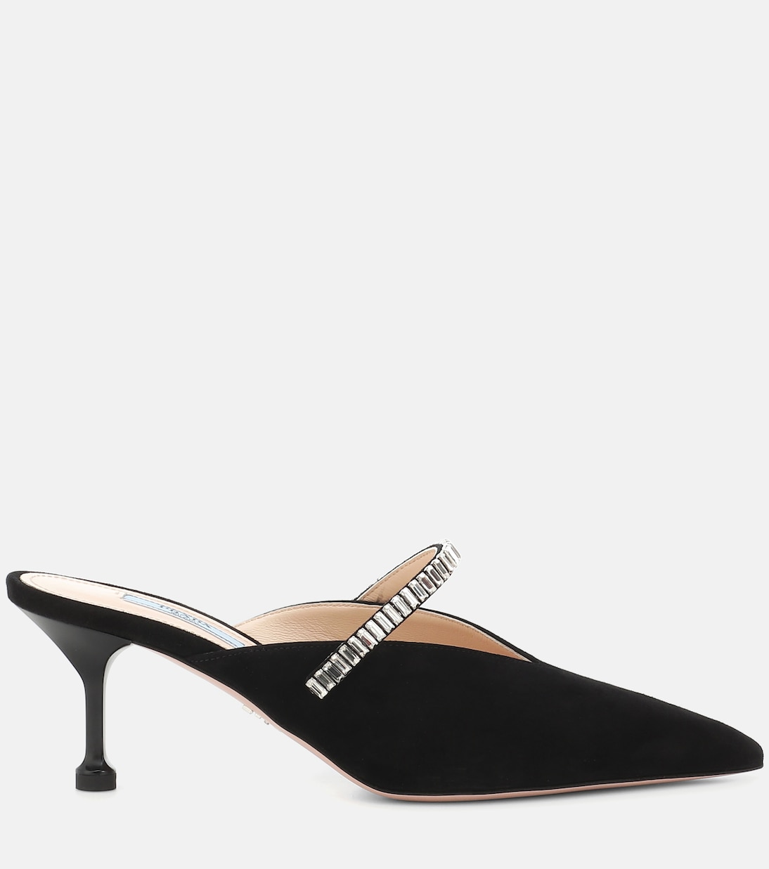 Mules in suede con cristalli | Prada