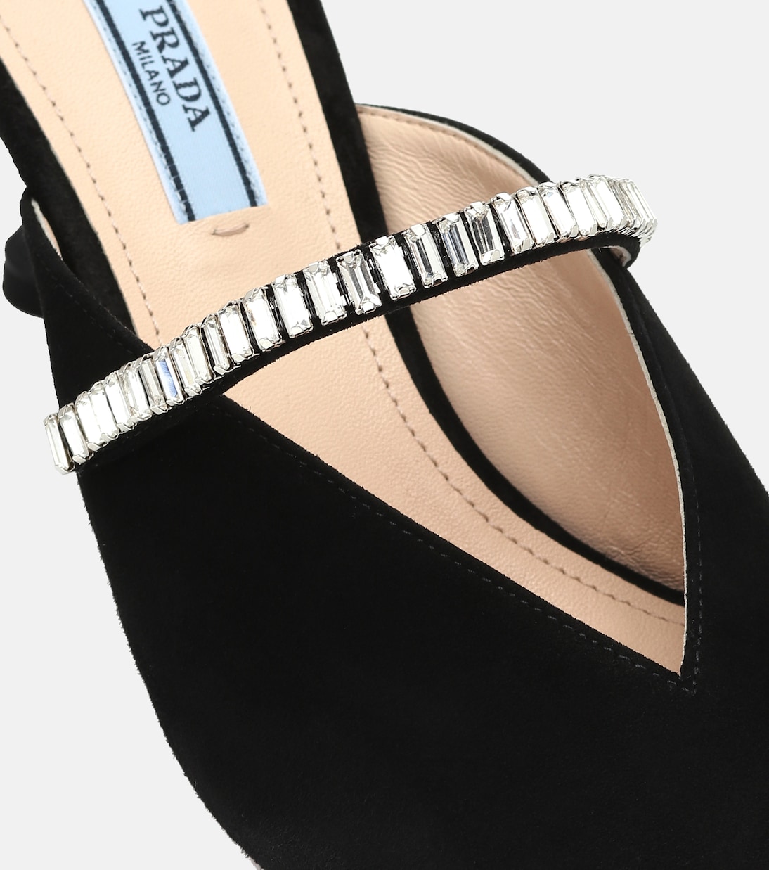 Mules in suede con cristalli | Prada