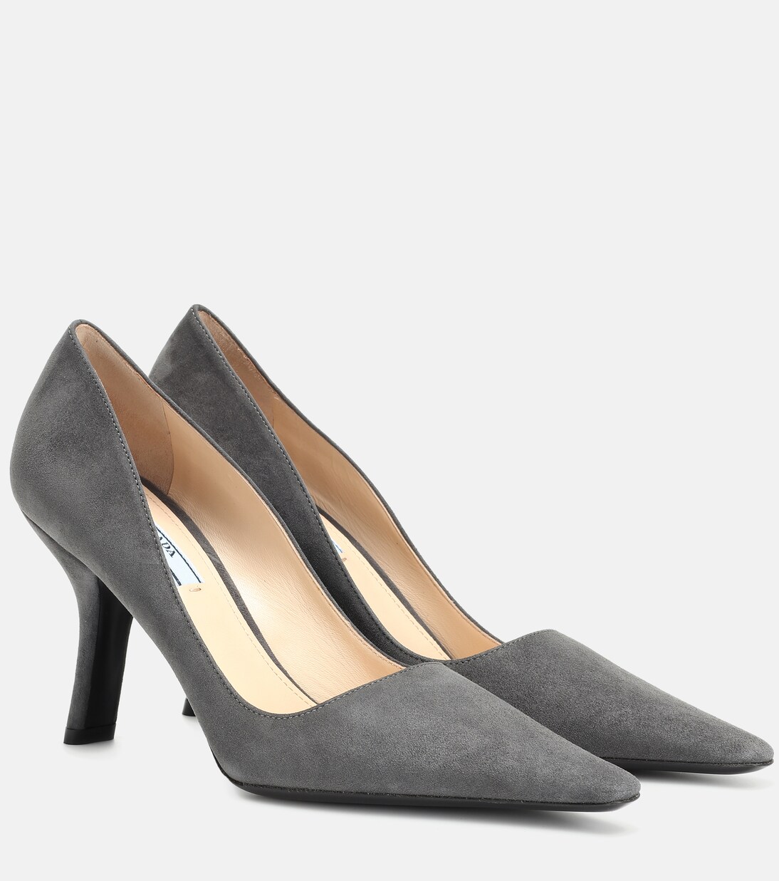 Suede pumps in grey Prada Mytheresa