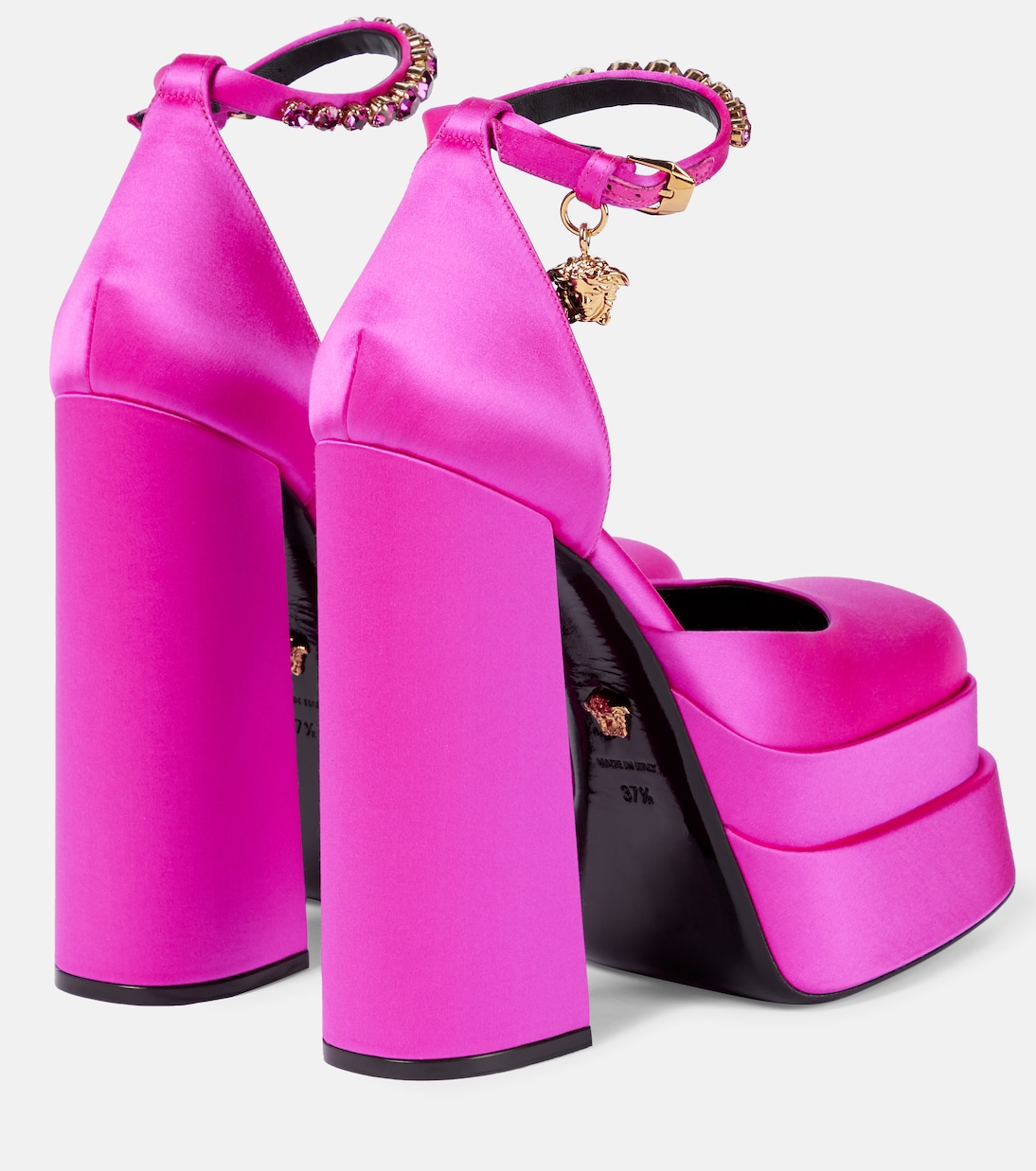 Medusa Aevitas satin platform pumps | Versace