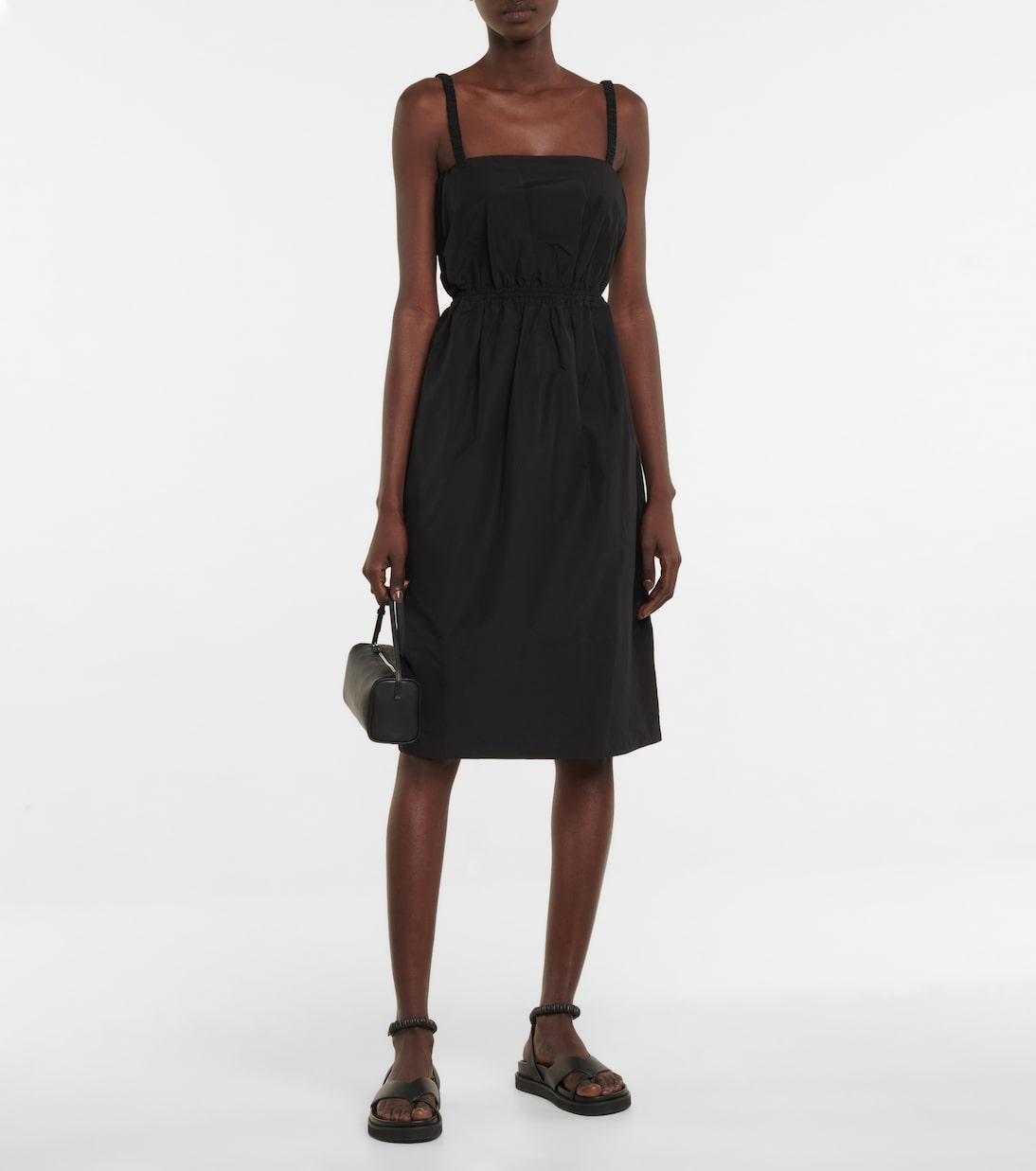 Robe midi Sky en coton mélangé | Deveaux New York