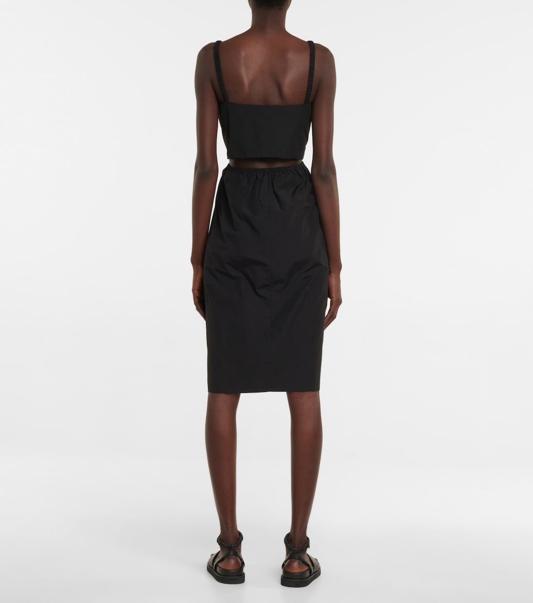Robe midi Sky en coton mélangé | Deveaux New York