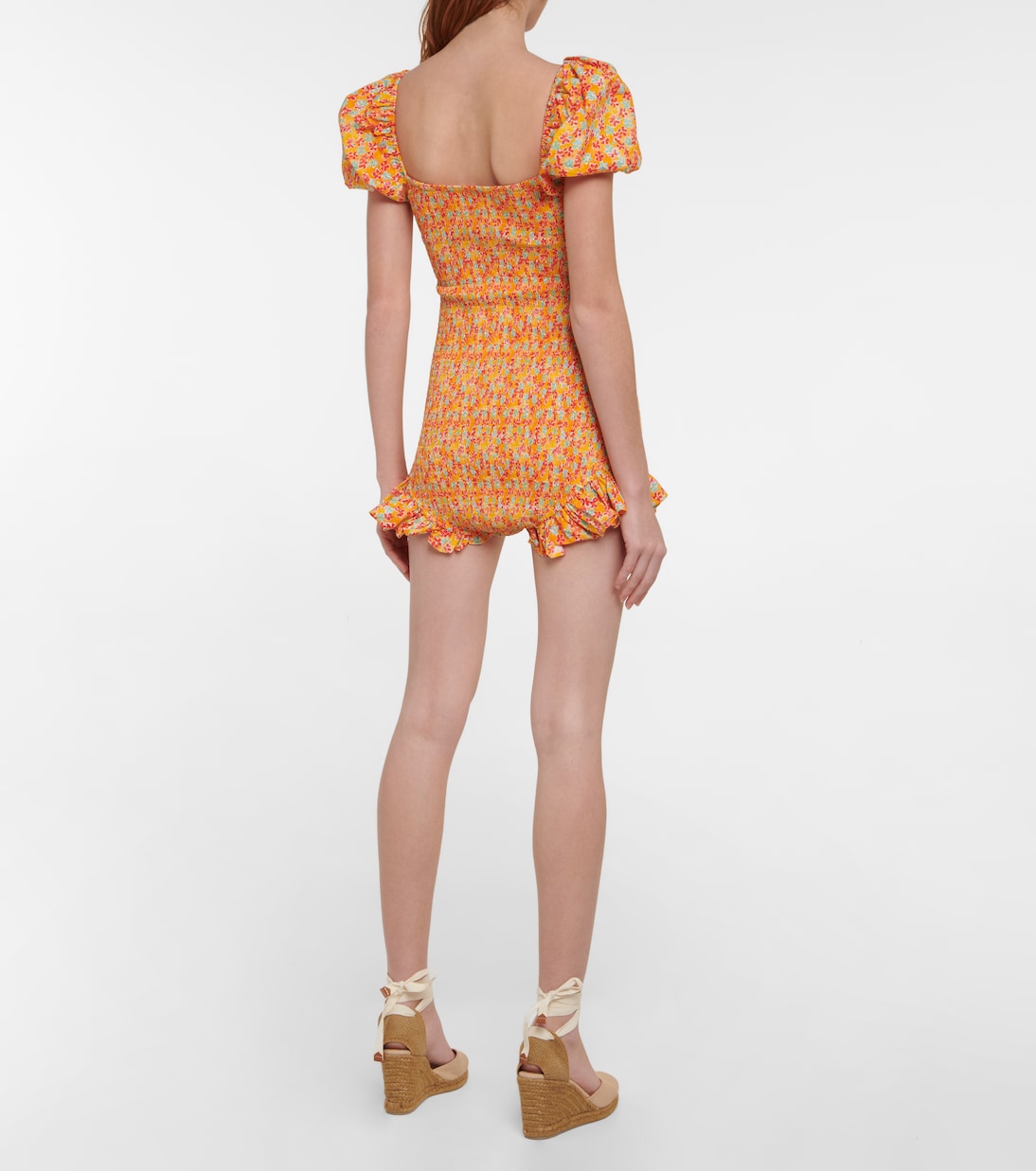 Combi-short Ginny en coton mélangé à fleurs | Caroline Constas