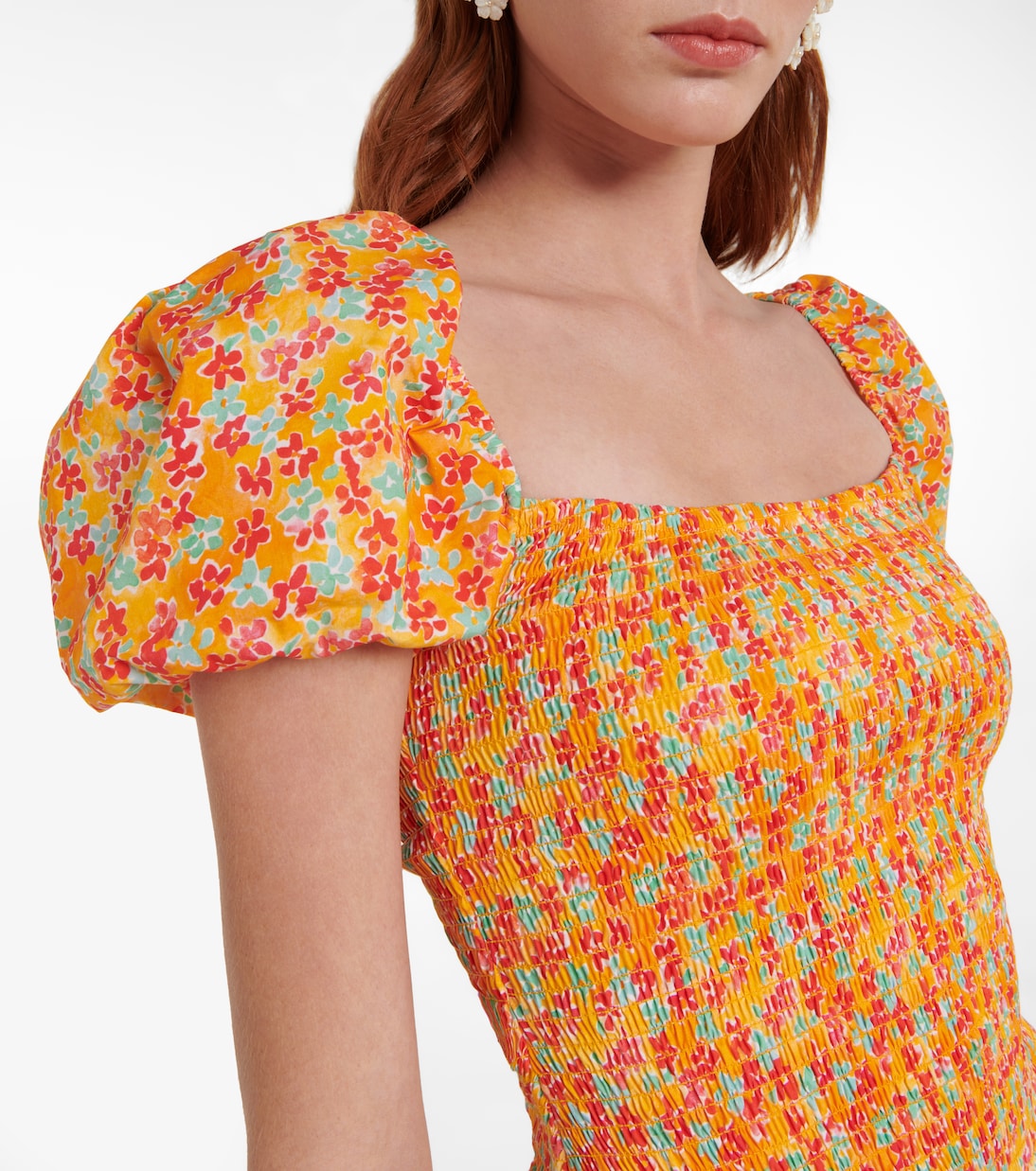 Combi-short Ginny en coton mélangé à fleurs | Caroline Constas