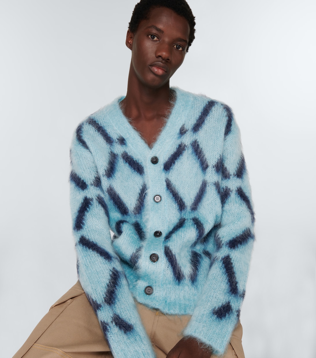 Intarsia mohair-blend cardigan | Marni