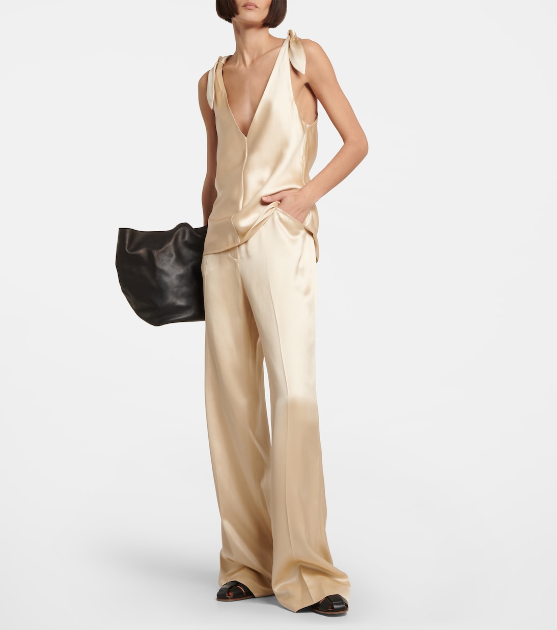 Pantalon à taille haute en soie | Gabriela Hearst