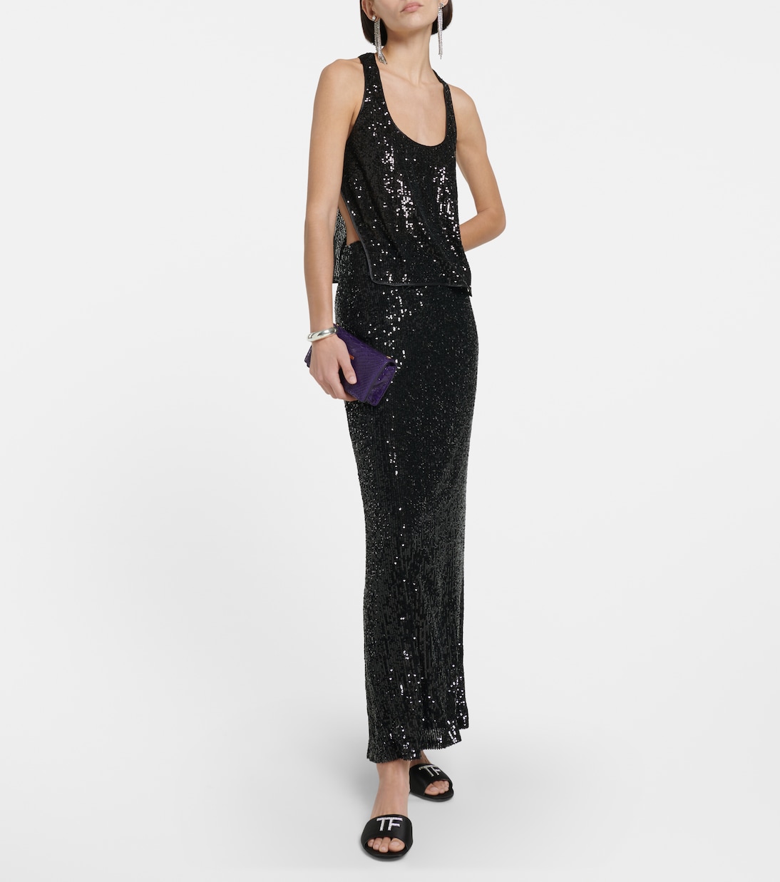 Embellished satin mules | Tom Ford
