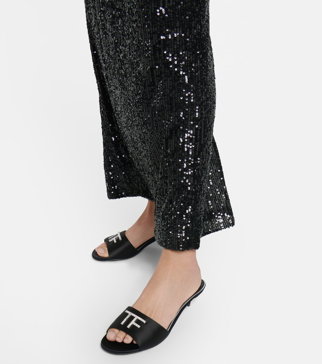 Embellished satin mules | Tom Ford