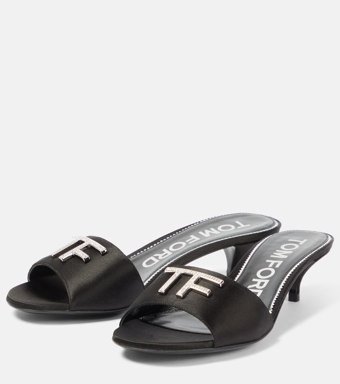 Embellished satin mules | Tom Ford