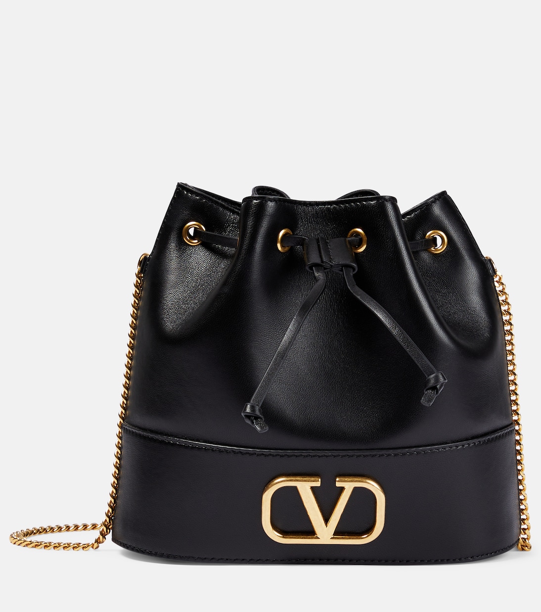 Sac seau Vlogo Signature Small en cuir | Valentino Garavani