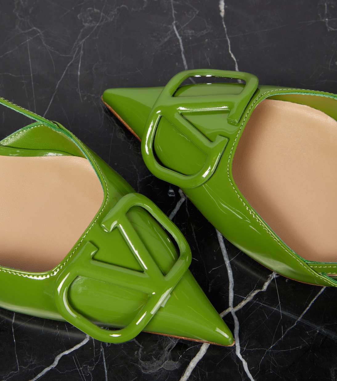 Slingback-Pumps VLogo Signature 50 aus Lackleder | Valentino Garavani