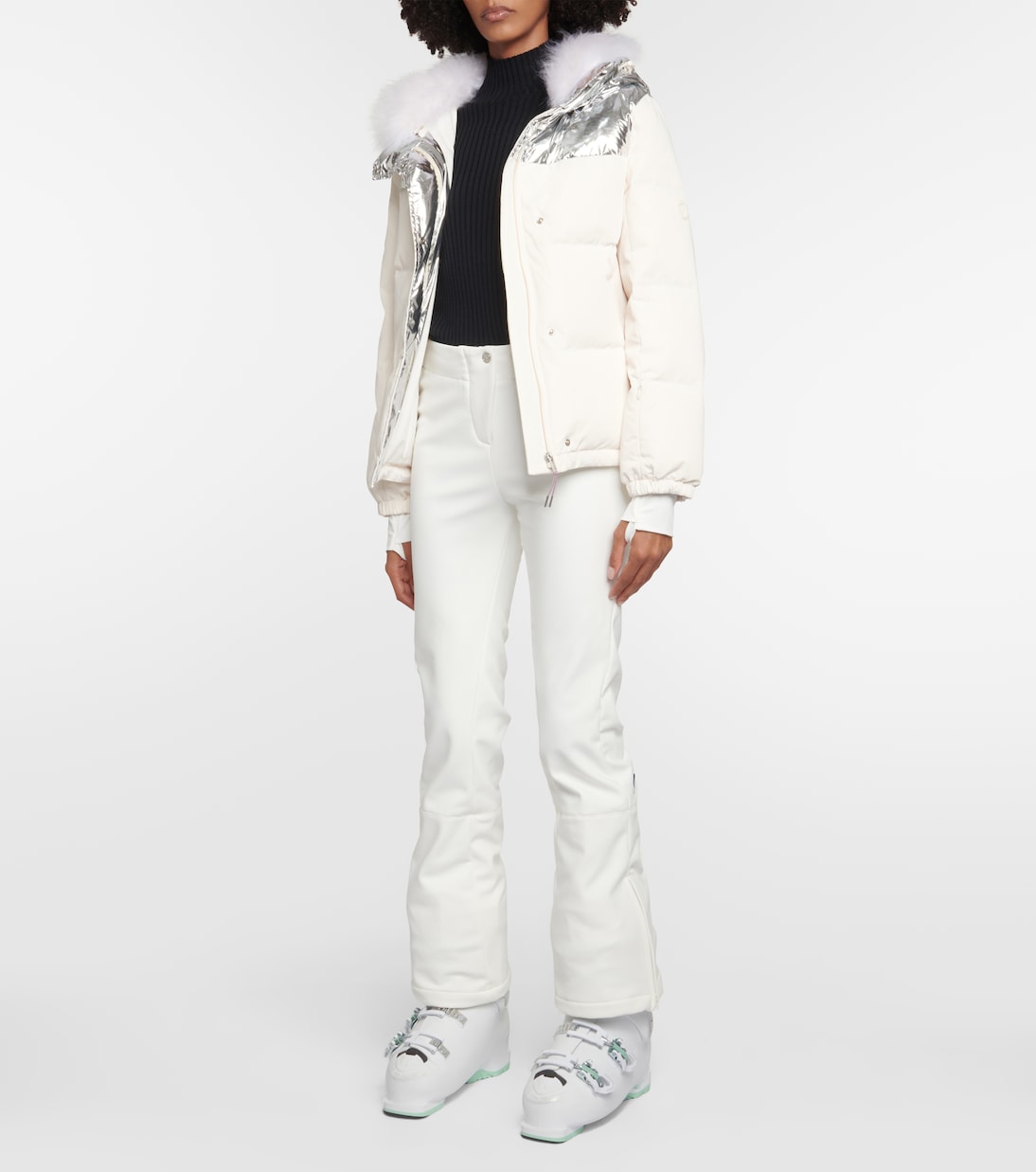 Shearling-trimmed down jacket | Yves Salomon