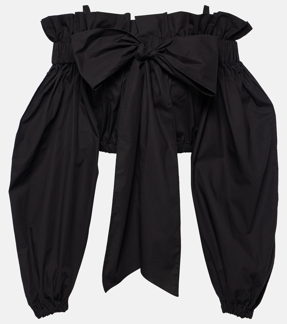 Bow-detail ruffled cotton crop top | Patou