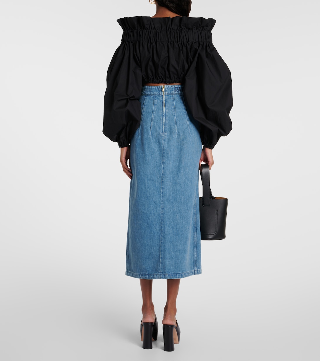 Bow-detail ruffled cotton crop top | Patou