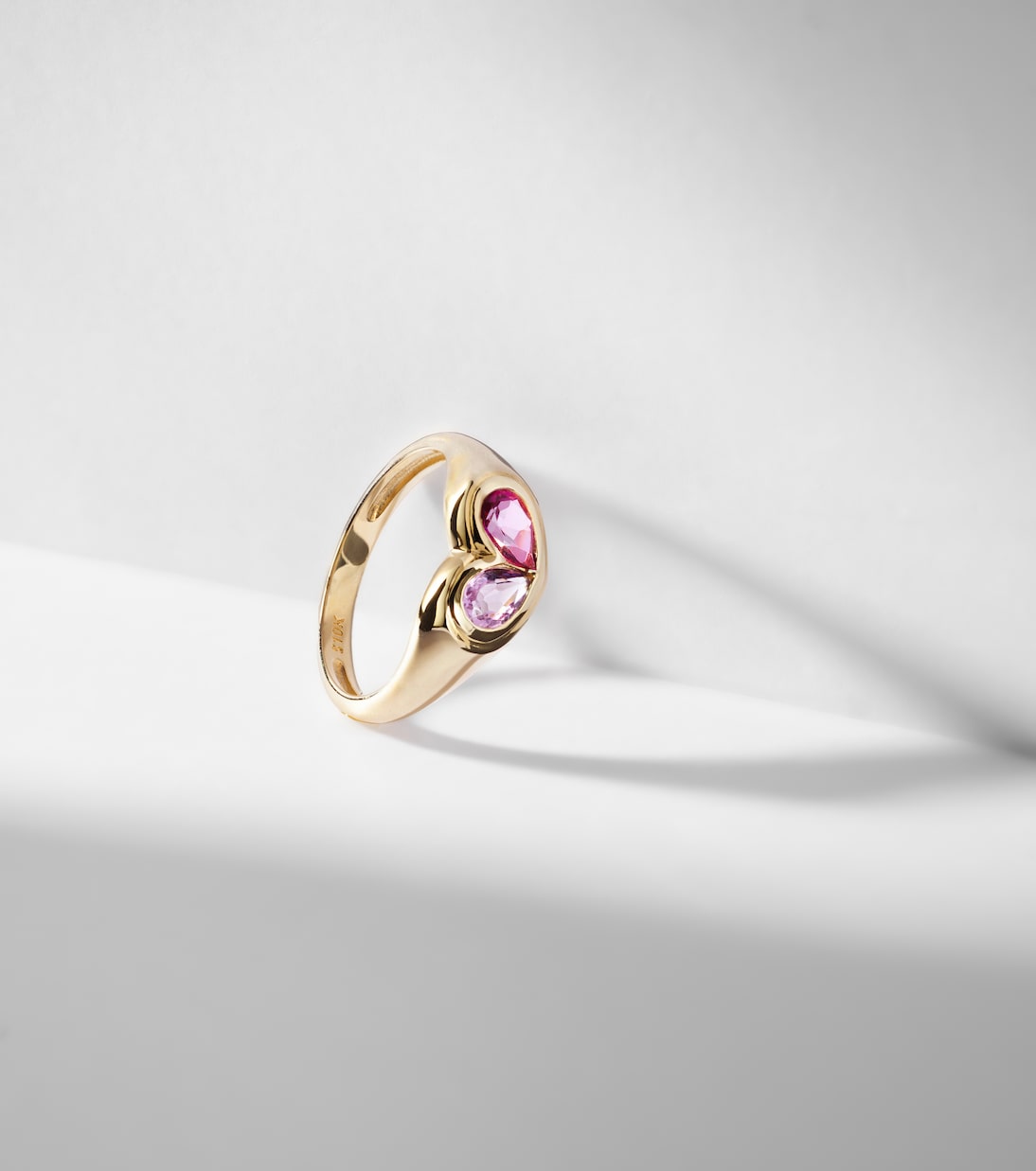 Anello in oro 10kt con ametista e topazio 