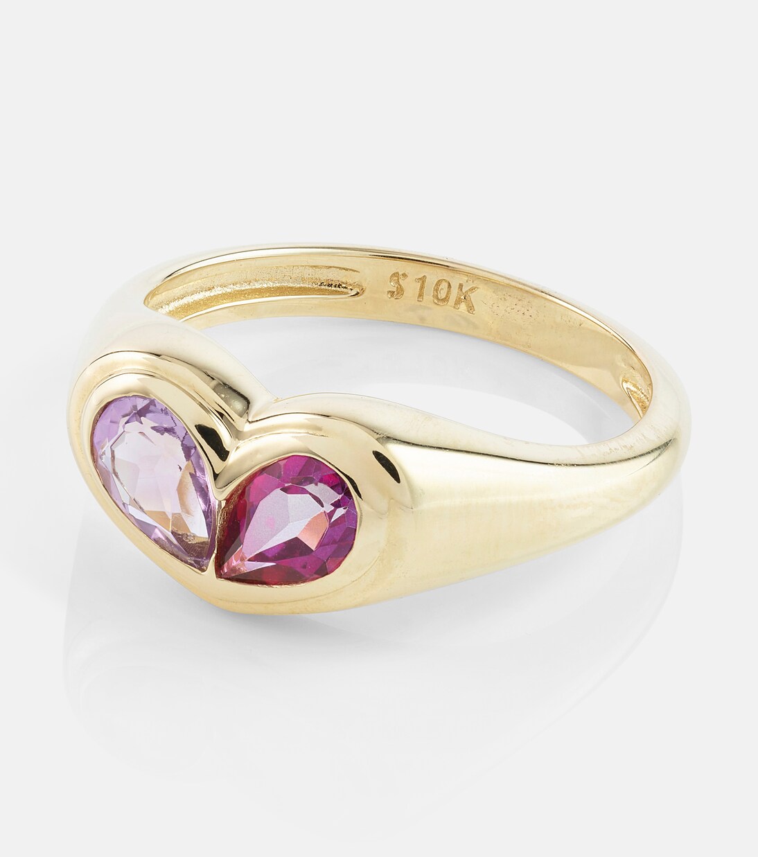 Anello in oro 10kt con ametista e topazio 