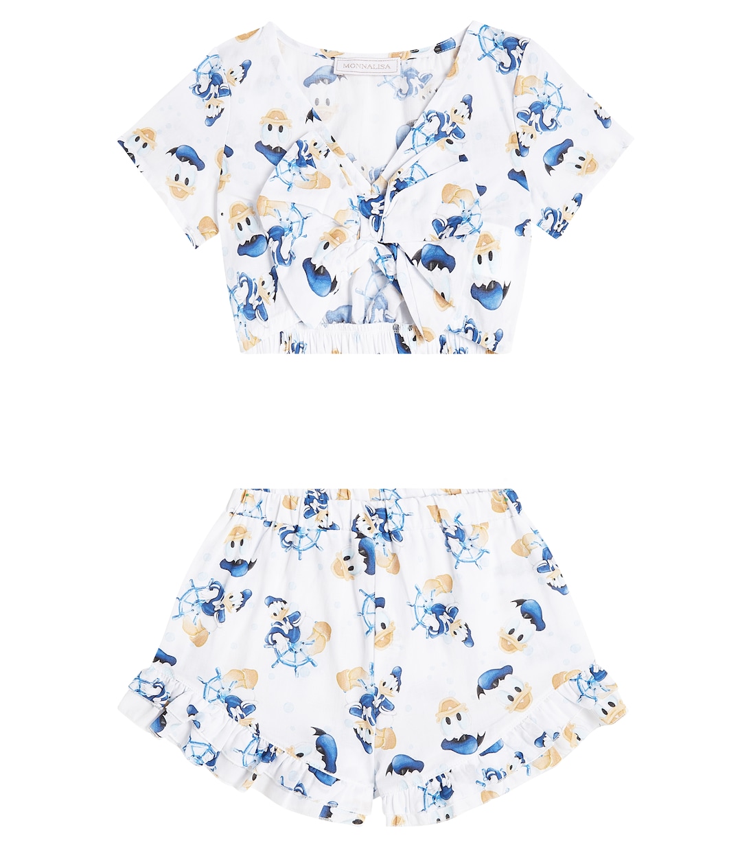 Top cropped e shorts in cotone | Monnalisa