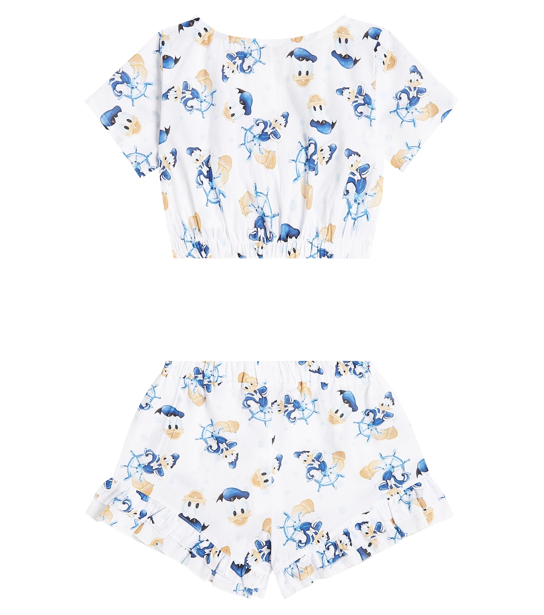 Top cropped e shorts in cotone | Monnalisa