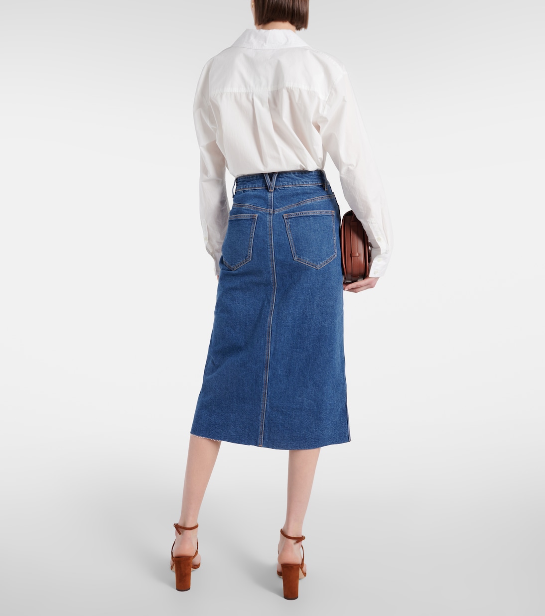 Gonna midi di jeans Victoria | Veronica Beard