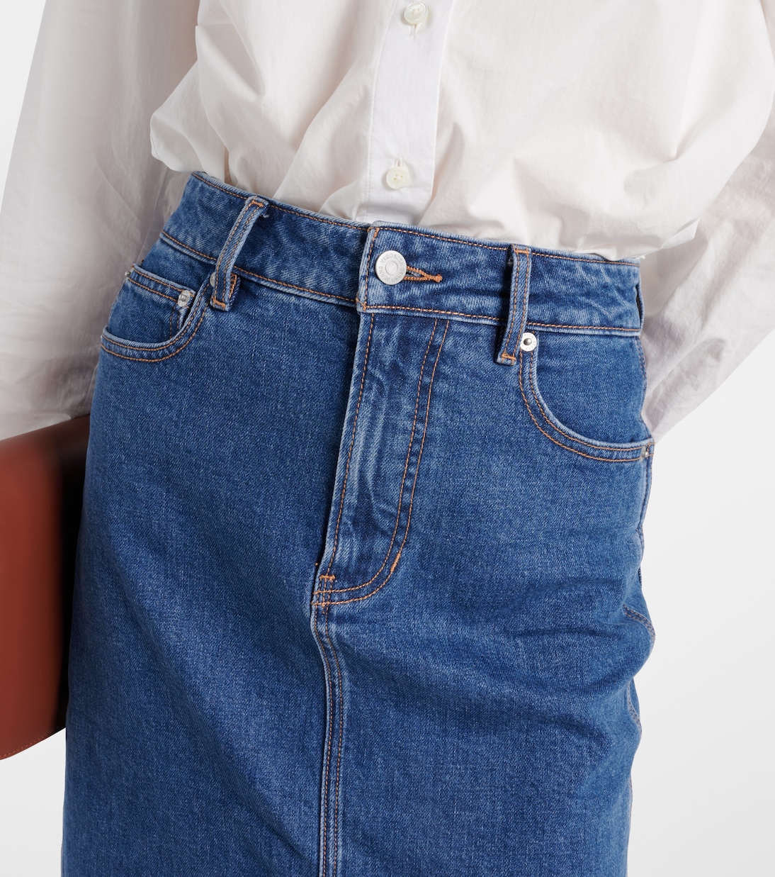 Gonna midi di jeans Victoria | Veronica Beard