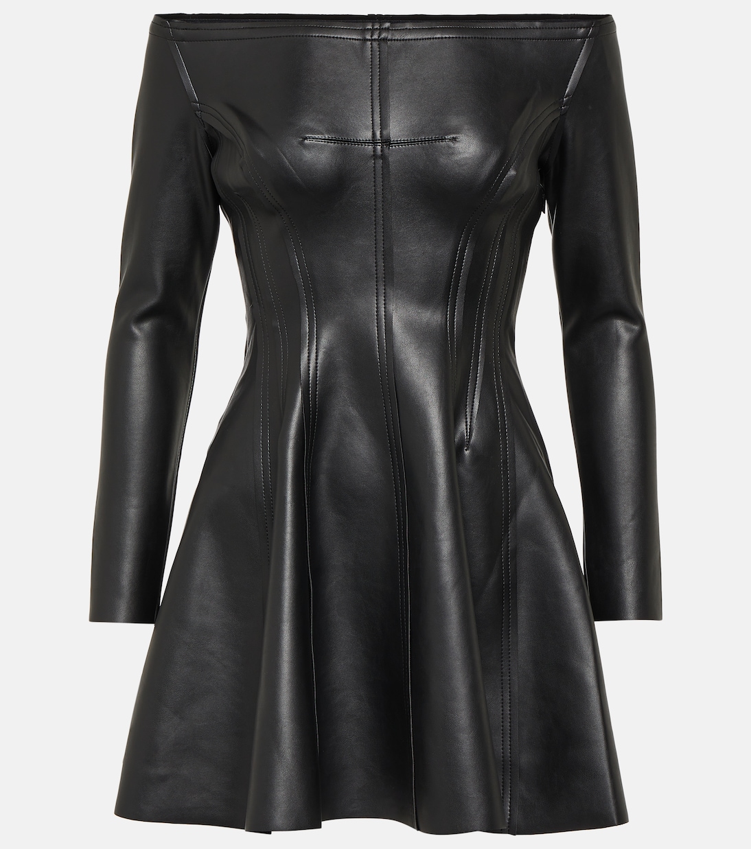 Vestido corto Grace de piel sintética | Norma Kamali