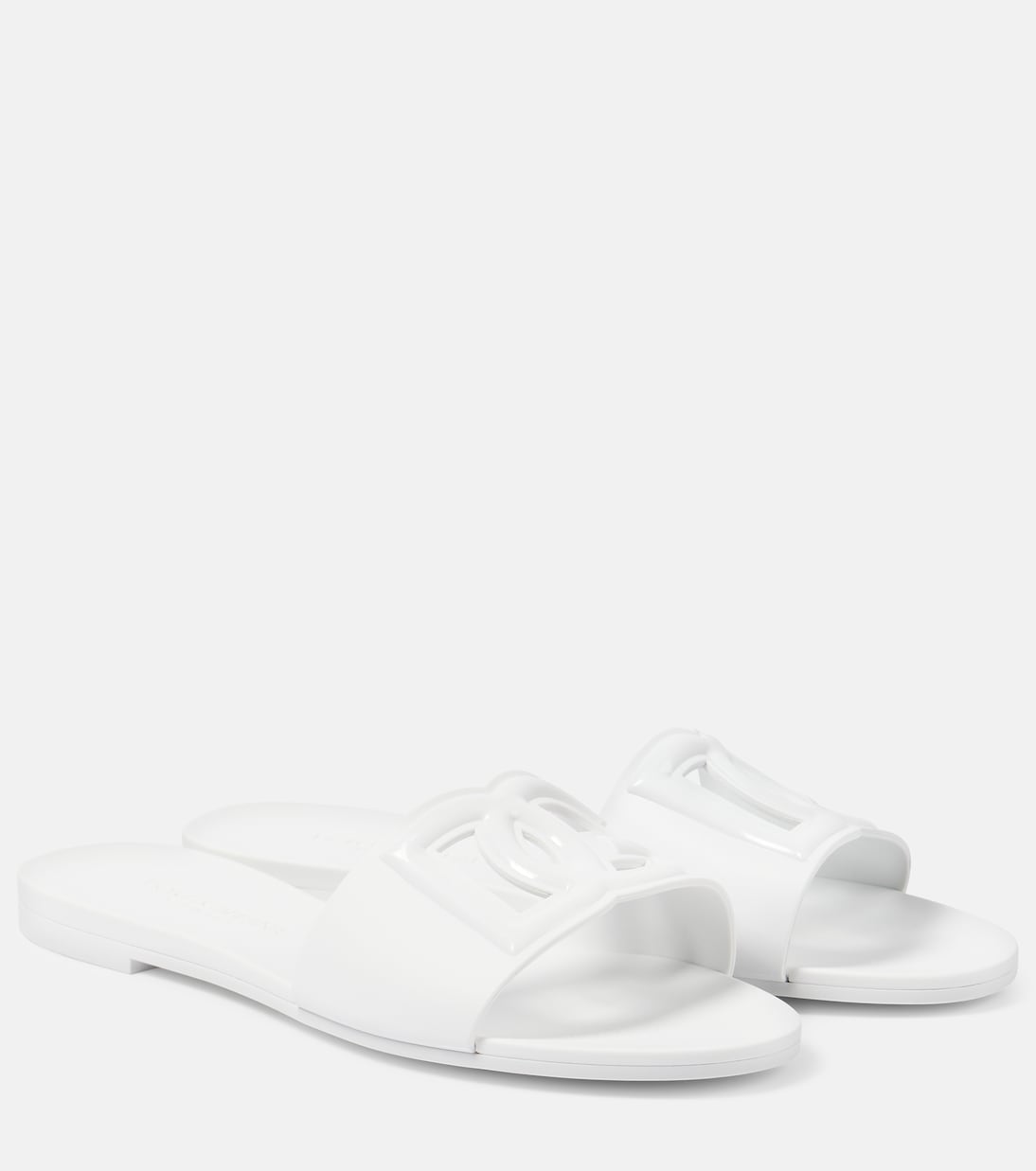 DG cutout rubber slides in white Dolce Gabbana Mytheresa
