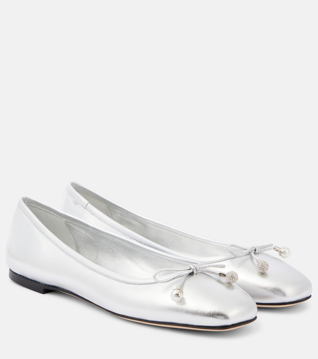Ballerinas Elme aus Metallic-Leder | Jimmy Choo