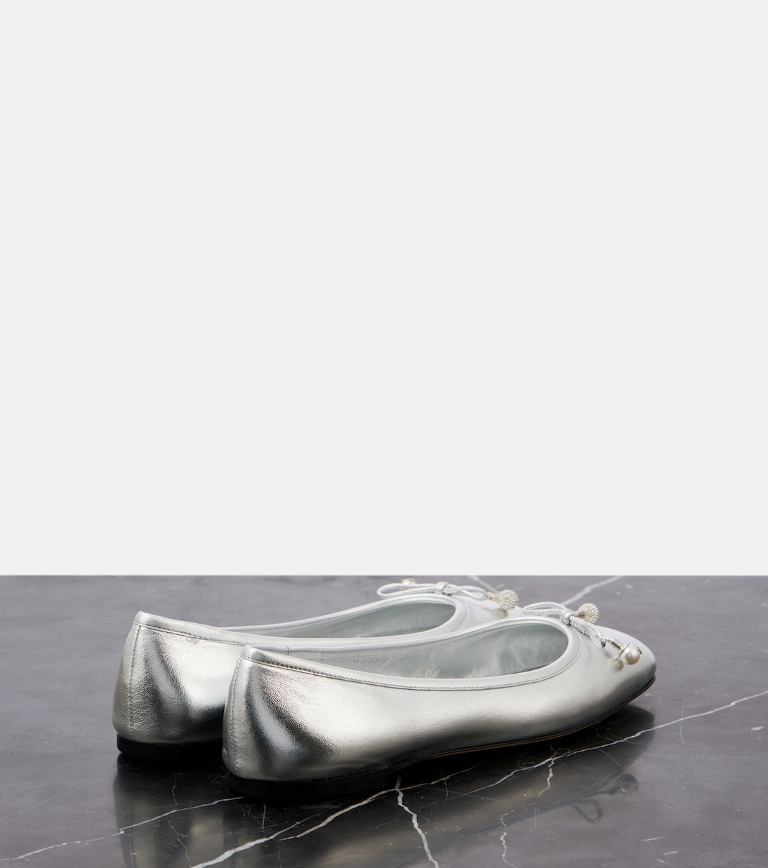 Ballerinas Elme aus Metallic-Leder | Jimmy Choo