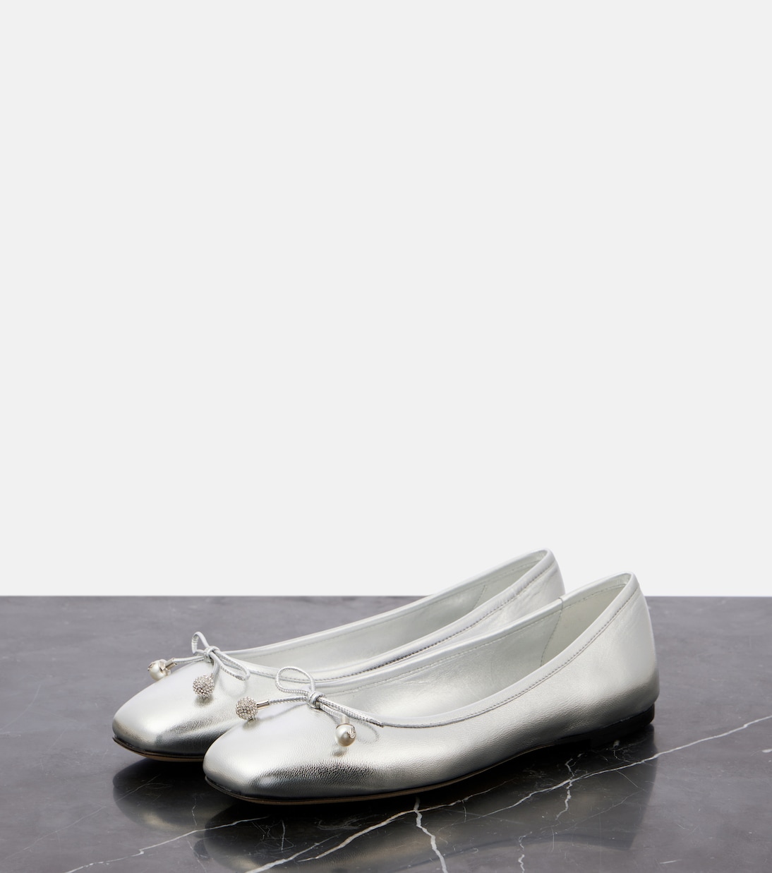 Ballerinas Elme aus Metallic-Leder | Jimmy Choo