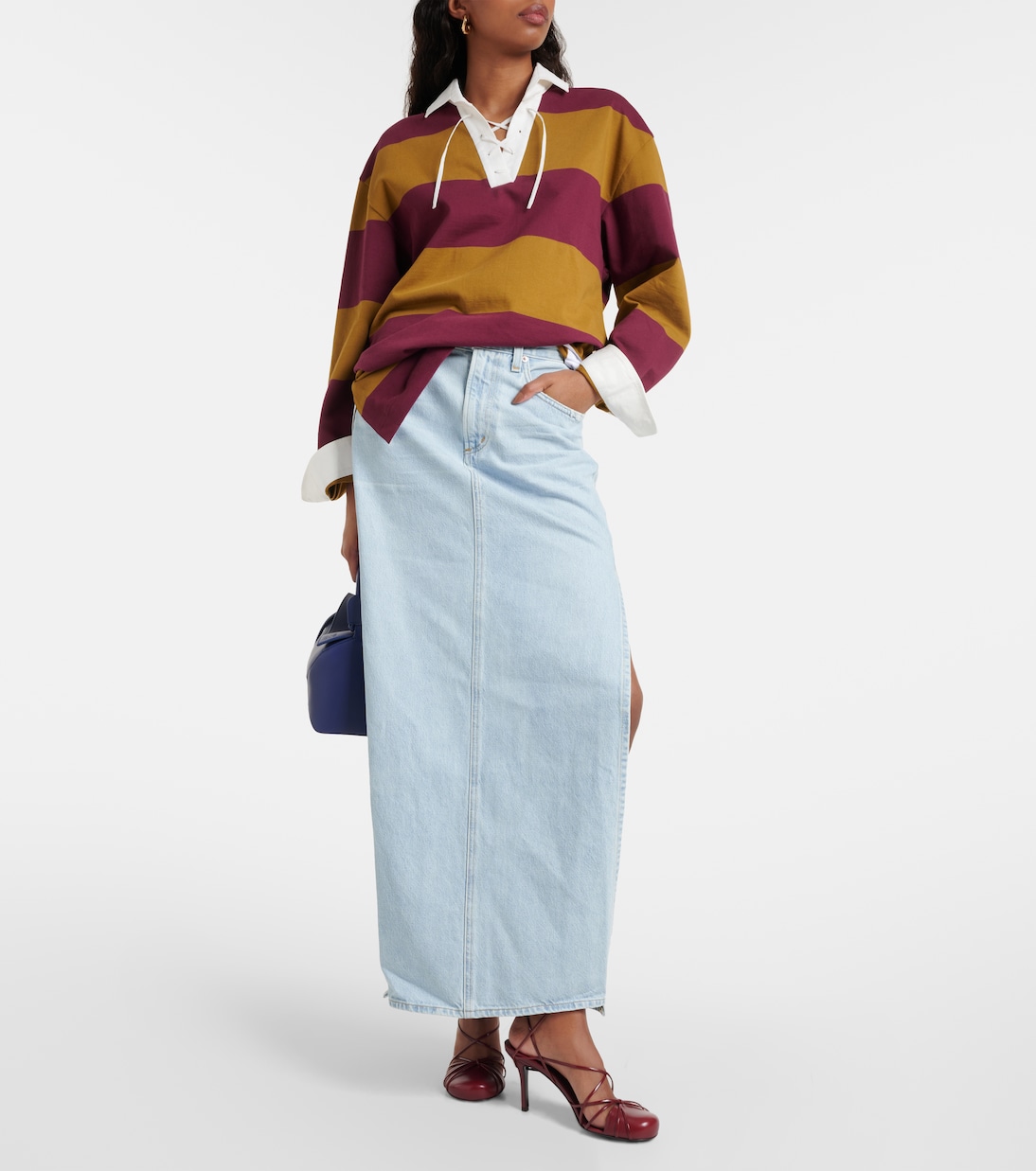 Astrid Slice denim maxi skirt | Agolde