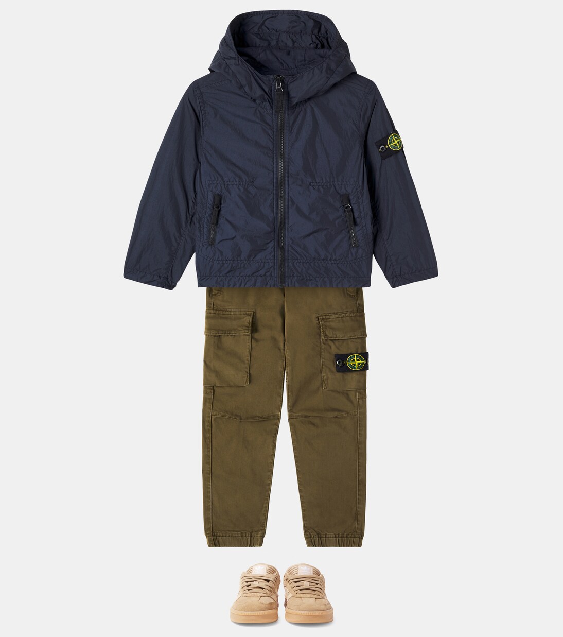 Compass ribbed-knit wool turtleneck sweater | Stone Island Junior