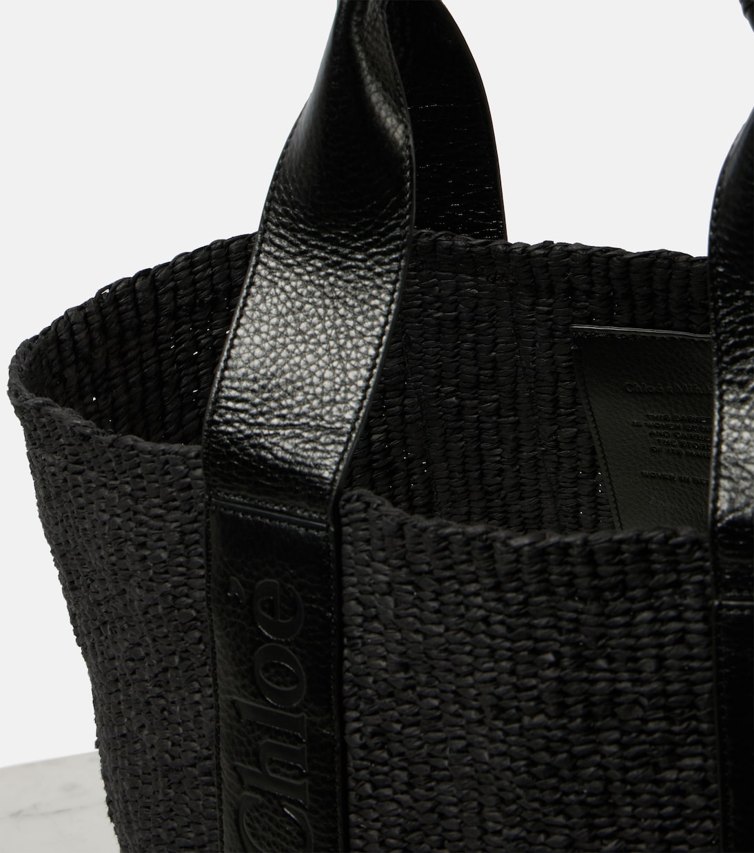 Tote Woody Medium de efecto rafia | Chloé