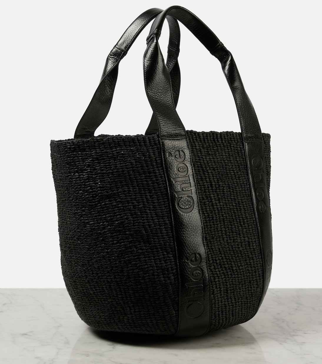 Tote Woody Medium de efecto rafia | Chloé