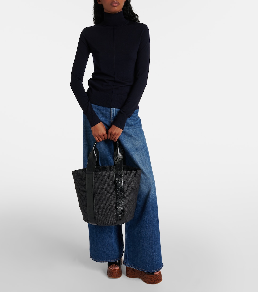 Tote Woody Medium de efecto rafia | Chloé