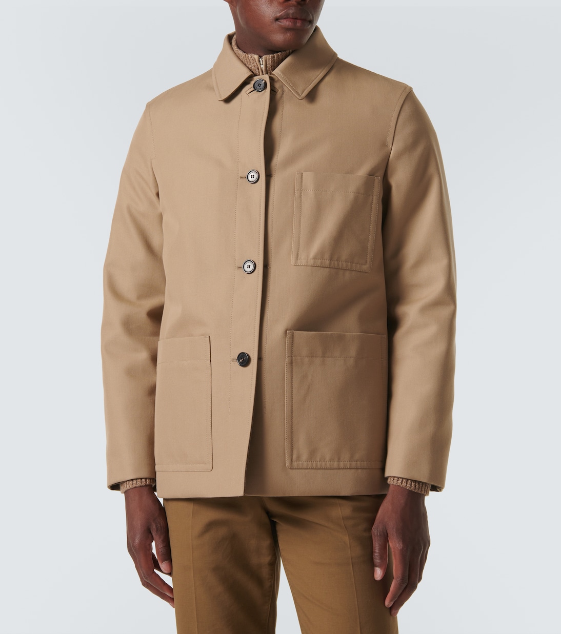 Yudaki reversible wool and cotton peacoat | Loro Piana