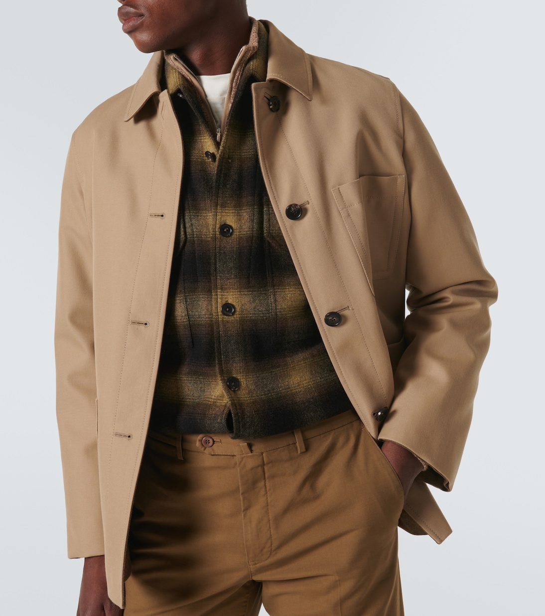 Yudaki reversible wool and cotton peacoat | Loro Piana
