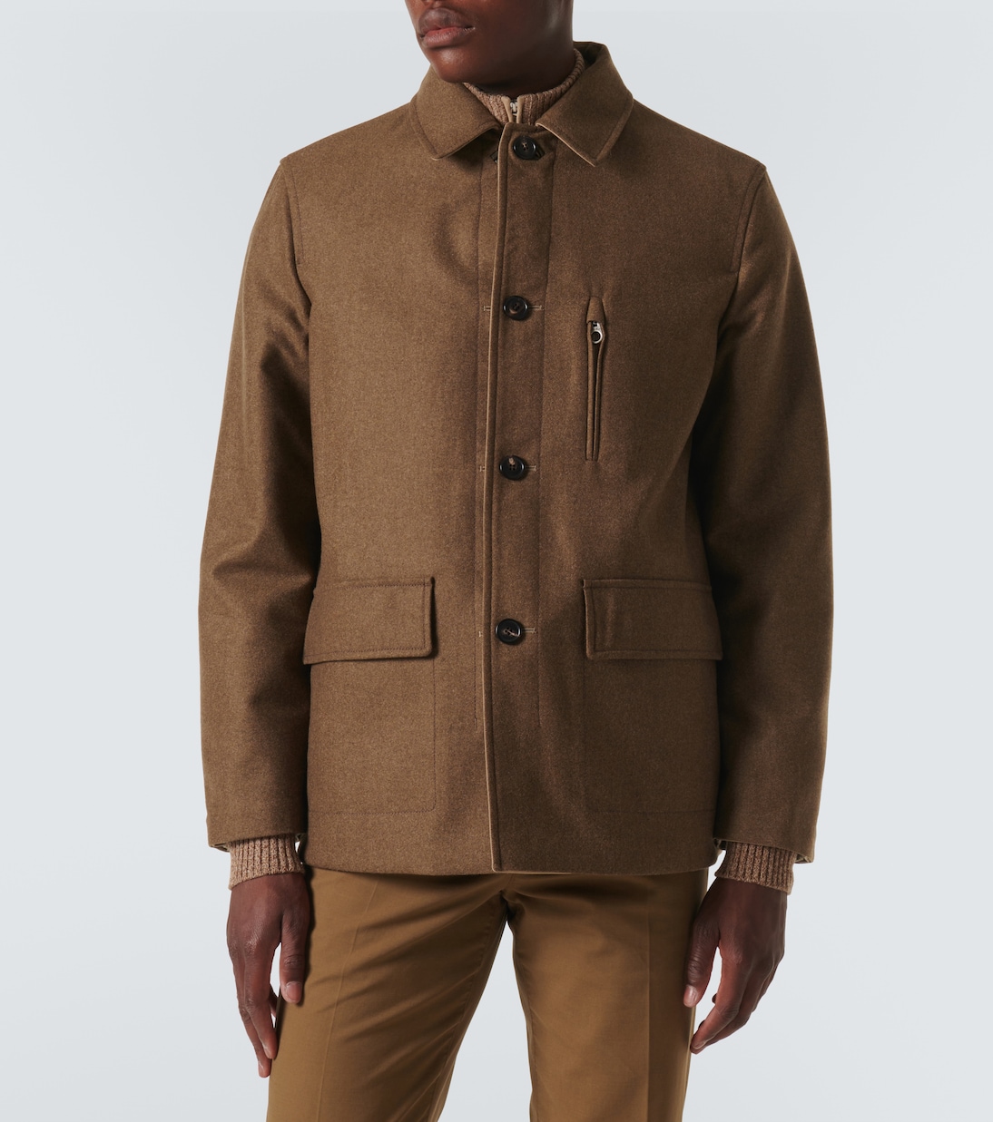 Yudaki reversible wool and cotton peacoat | Loro Piana