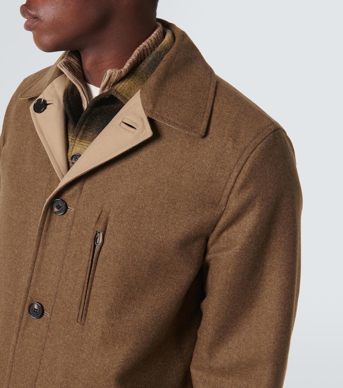 Yudaki reversible wool and cotton peacoat | Loro Piana