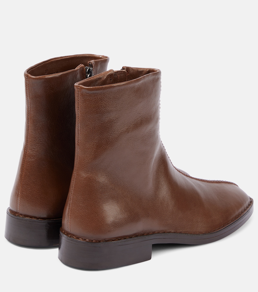Piped Zipped leather ankle boots | Lemaire