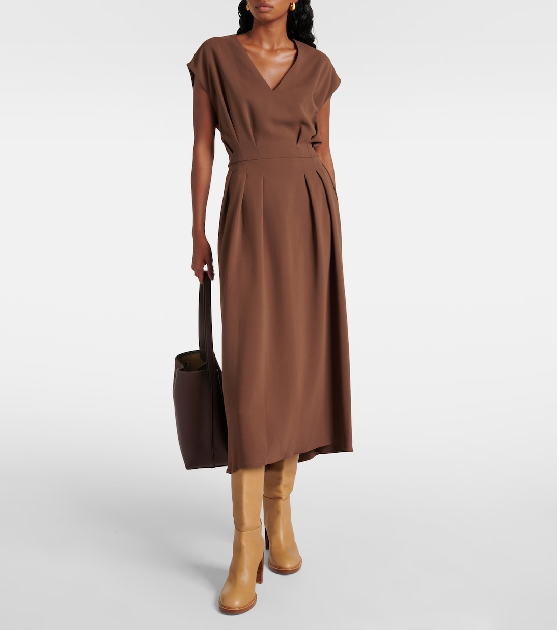 Abito midi in cady a pieghe | Joseph