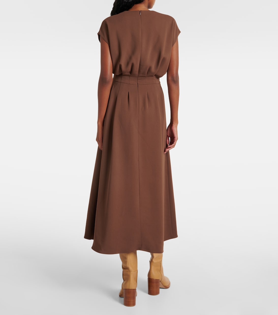 Abito midi in cady a pieghe | Joseph
