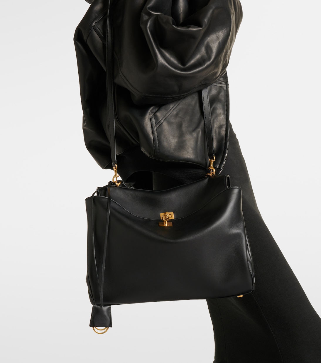 Rodeo Medium leather tote bag in black Balenciaga Mytheresa