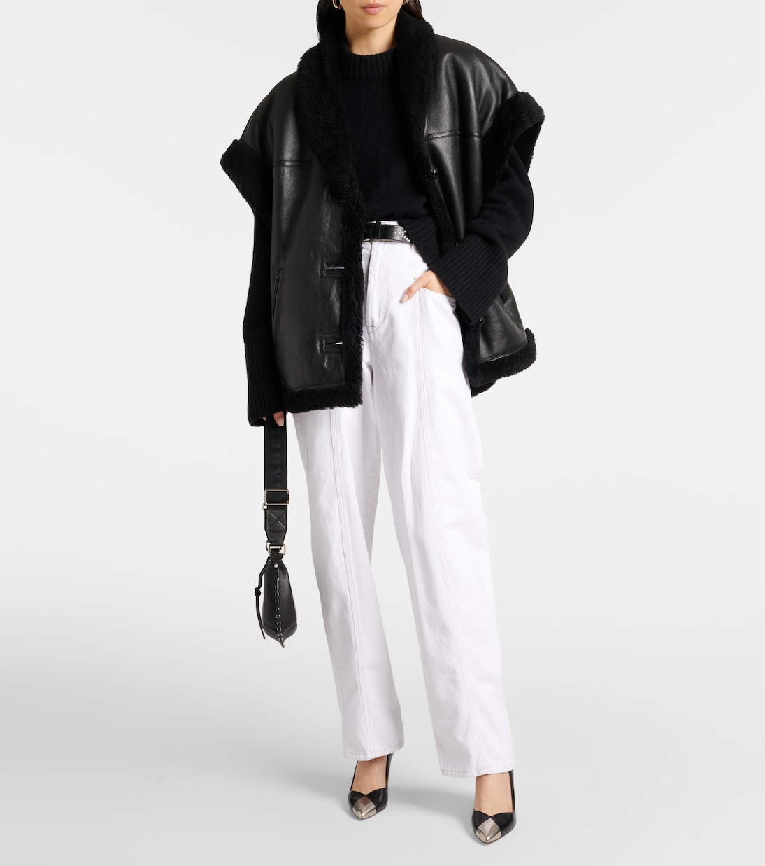 Chaleco Medilia de piel con borrego | Isabel Marant