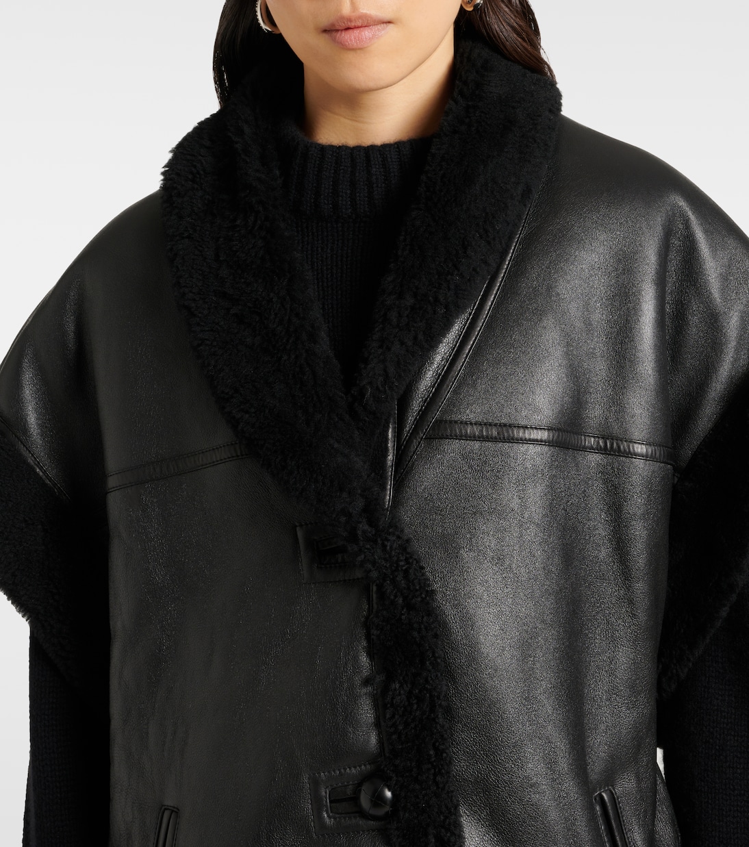 Chaleco Medilia de piel con borrego | Isabel Marant