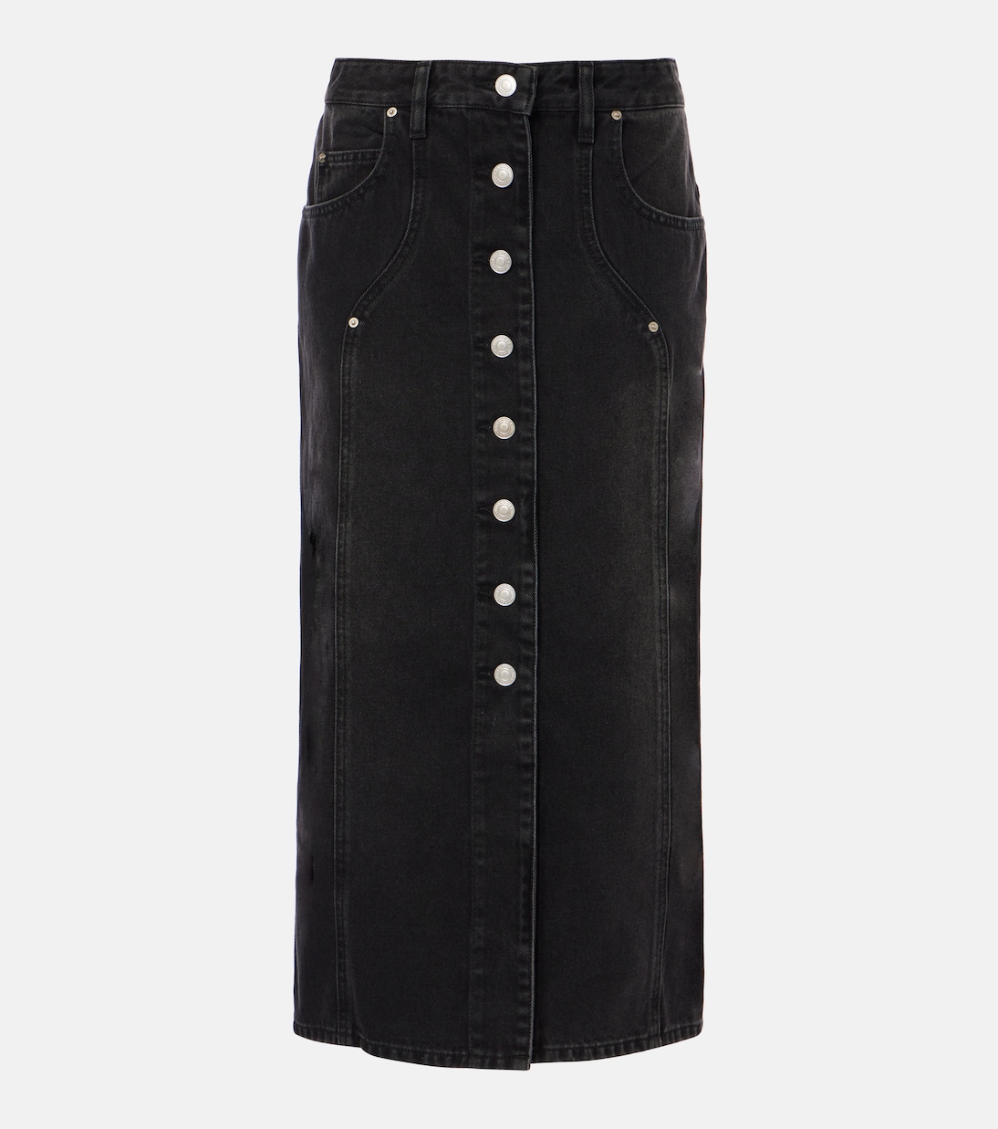 Falda midi Vandy de denim de tiro alto | Marant Etoile