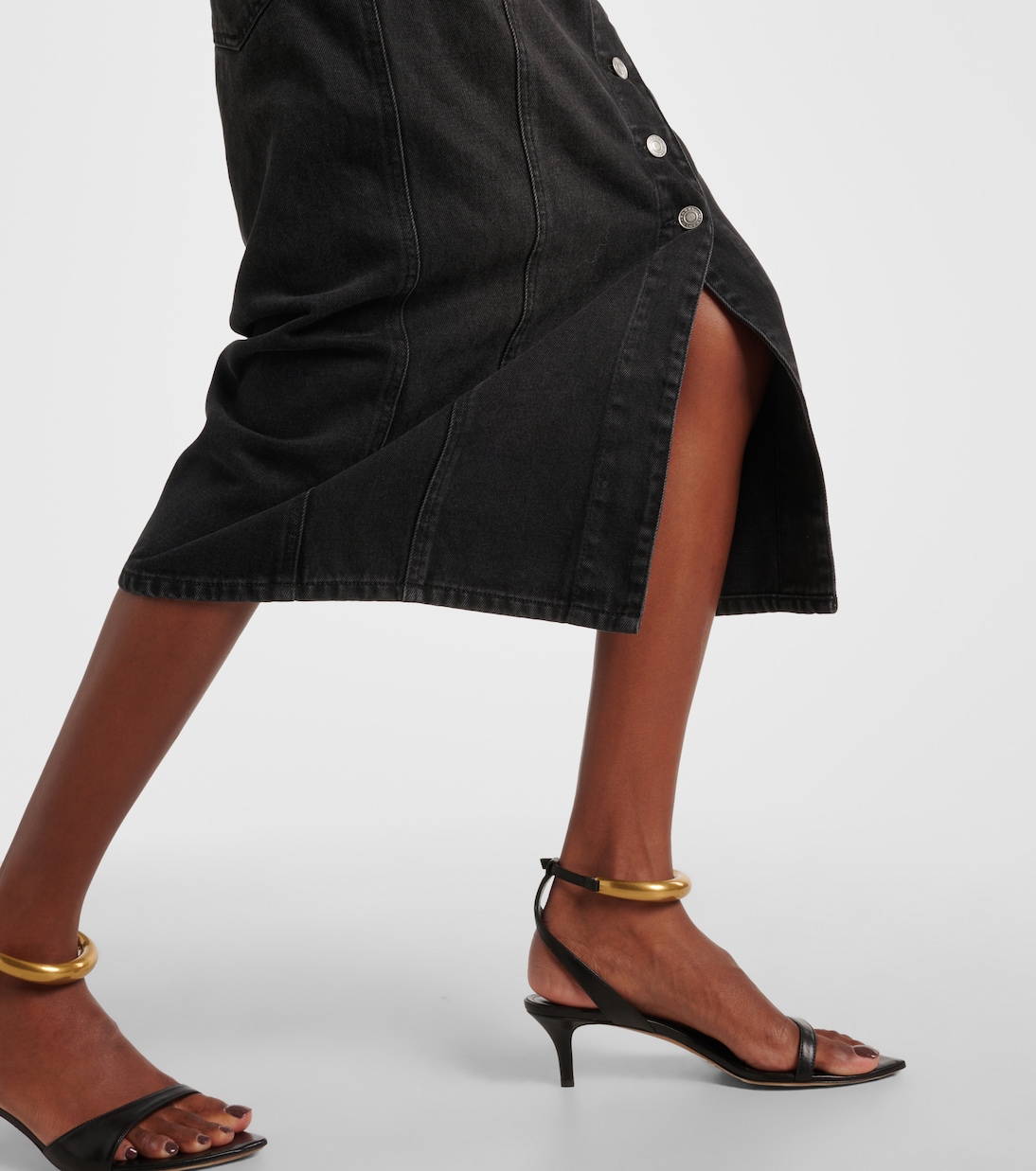 Falda midi Vandy de denim de tiro alto | Marant Etoile