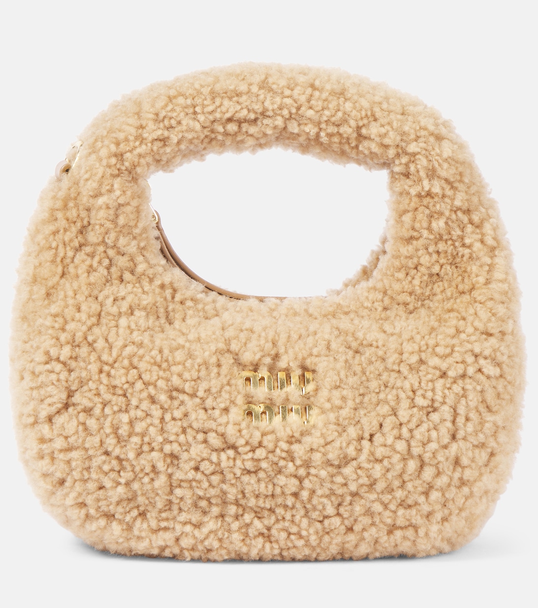 Borsa a spalla Wander Mini in shearling | Miu Miu