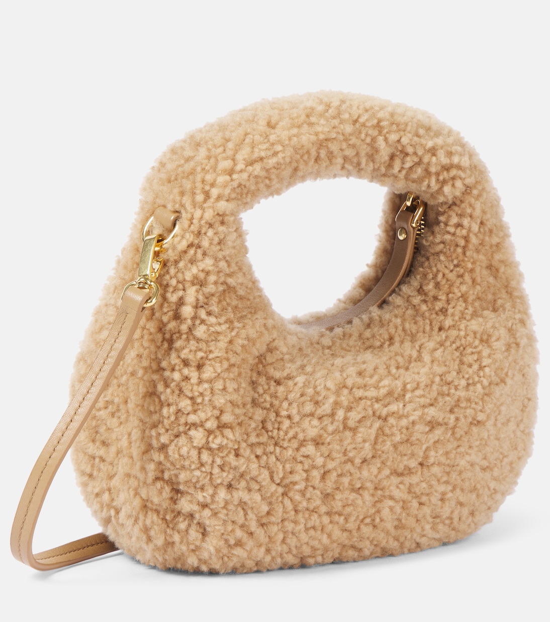 Borsa a spalla Wander Mini in shearling | Miu Miu