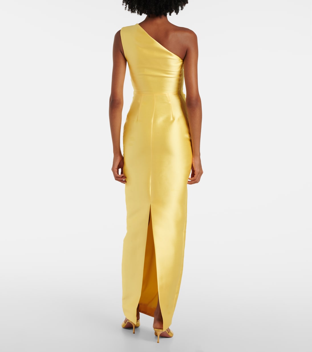 Kira one-shoulder twill maxi dress | Solace London